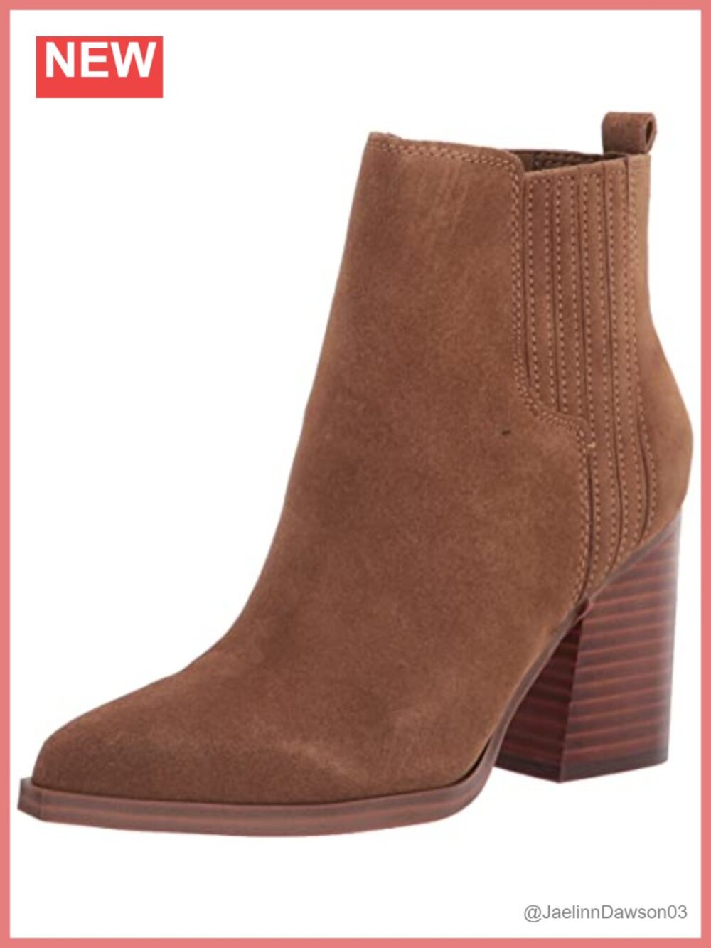 Marc Fisher Matter Suede Ankle Bootie Stacked Heel Pointed Toe Slip On
